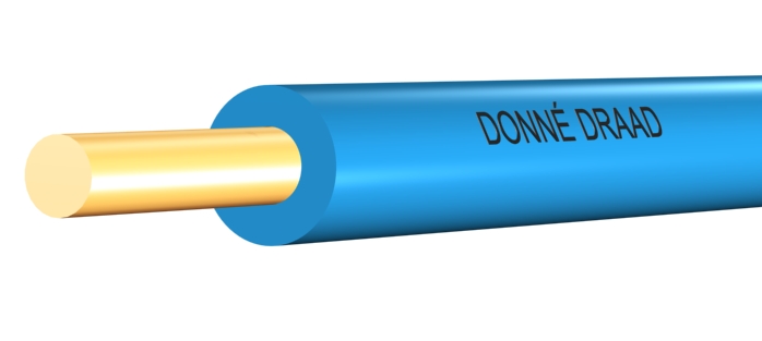 Donne VD Eca 1,5mm2 installatiedraad, massief, isolatie PVC, aderkleur groen, buitendiameter 2.8mm, doos 100meter