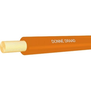 Donne VD Eca 1,5mm2 installatiedraad, massief, isolatie PVC, aderkleur oranje, buitendiameter 2.8mm, doos 100meter