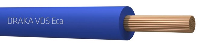 Draka VD Eca 10mm2 installatiedraad, klasse 2 = samengeslagen, isolatie PVC, aderkleur blauw, buitendiameter 6mm, ring 100meter