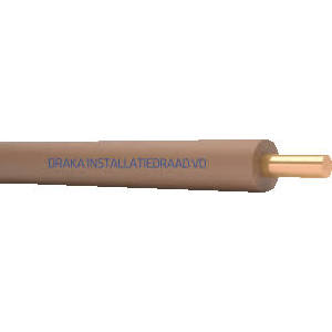 Draka HVD B2ca 70C 450/750V 2,5mm2 installatiedraad, massief, iso. copolymeer, aderkleur bruin, buitendiameter 3.3mm, doos 100meter