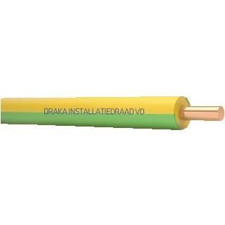 Draka HVD B2ca 70C 450/750V 2,5mm2 installatiedraad, massief, iso. copolymeer, aderkleur groen/geel, buitendia. 3.3mm, doos 100meter