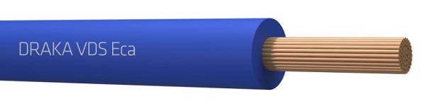 Draka VDS Eca 4mm2 installatiedraad, klasse 5 = soepel, isolatie PVC, aderkleur blauw, buitendiameter 4.1mm, doos 100meter