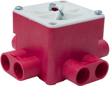 Brandwerende centraaldoos vierkant 55mm 8x16mm bodemzijde inclusief deksel