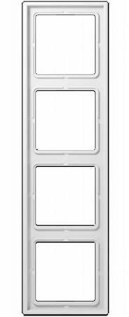Jung LS 990 4-voudig afdekraam, voor wandgoot, montage vert./hori., glans wit RAL9010, kunststof, IP44
