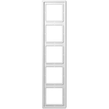 Jung LS 990 5-voudig afdekraam, voor wandgoot, montage vert./hori., glans wit RAL9010, kunststof, IP44