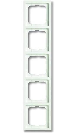 Busch-jaeger Future linear 5-voudig afdekraam, montage vert./hori., klem, mat wit RAL9016, kunststof, gelakt IP20