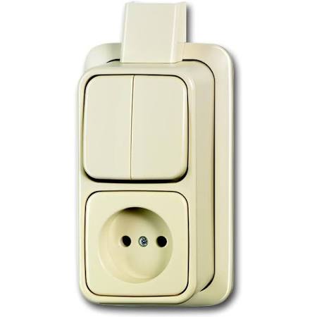 Busch-Jaeger Combinatie serie +plaat opbouw ap creme
