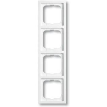 Busch-jaeger Future linear 4-voudig afdekraam, voor wandgoot, montage vert./hori., klem, glans wit RAL9016, kunststof, IP20