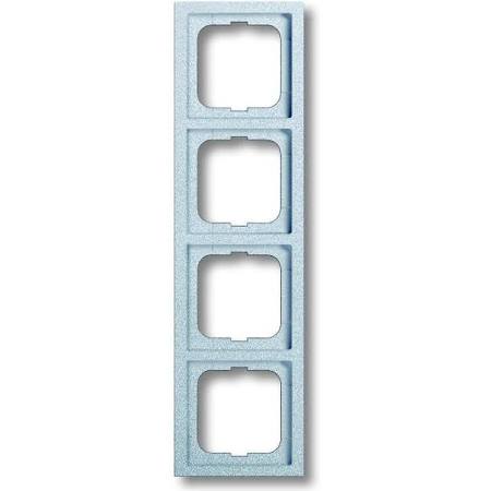 Busch-jaeger Future linear 4-voudig afdekraam, voor wandgoot, montage vert./hori., klem, mat alu RAL9006, kunststof, gelakt IP20