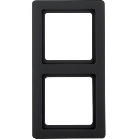 Hager Berker Q.1 2-voudig afdekraam, voor wandgoot, montage vert./hori., klem, mat kunststof, gelakt IP20, antraciet RAL7021