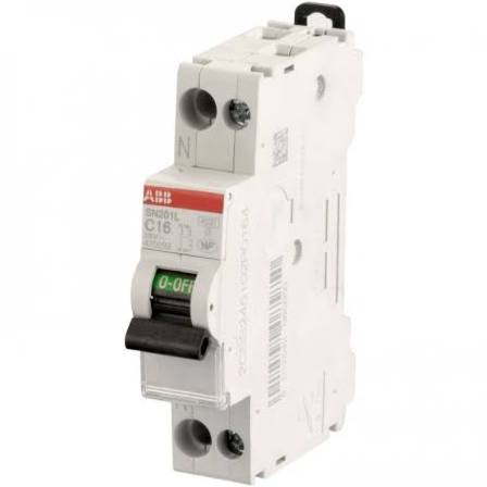 ABB SN201L, installatieautomaat, 1P+N, C-karakteristiek, 20A - IEC/EN 60898 4,5 kA/ IEC60947-2 6 kA - 1 module, breedte 17,5mm