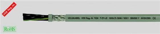 Helukabel F-CY-JZ stuurstroomleiding, 5x1mm2, flexibel, afgeschermde kabel cijfers-codering met geel/groene ader