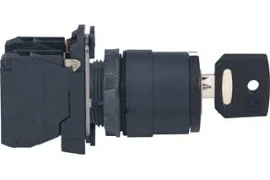 Schneider-Electric XB5, complete sleutelschakelaar, 3 standen vast, sleutel(455) 3 standen uitneembaar, kunststof frontr. zwart, 2M