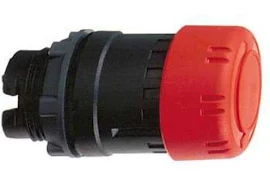 Schneider-Electric ZB5 frontelement, noodstop/NOOD-UIT drukknop, Rood, ontgrendelen door draaien, rond 30mm, kunststof frontr. Geel