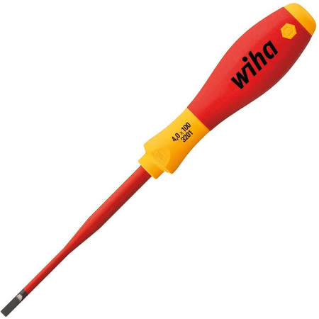 Wiha SoftFinish VDE slimFix sleuf schroevendraaier, 1x4,5mm, klinglengte 125mm, lengte 236mm, 2-componenten greep