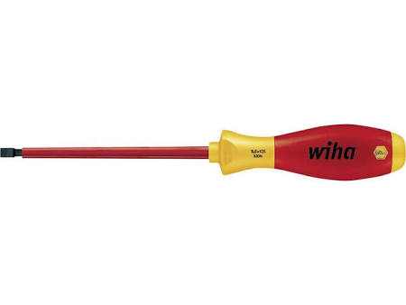 Wiha SoftFinish VDE platte schroevendraaier, 320N SF 0,4x2,5mm, klinglengte 75mm, lengte 179mm, geïsoleerd 1000V, 2-component greep