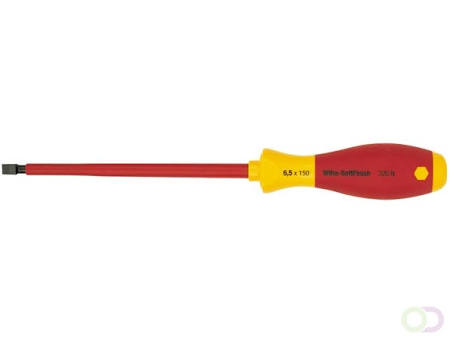 Wiha SoftFinish VDE platte schroevendraaier, 320N SF 0,5x3mm, klinglengte 100mm, lengte 204mm, geïsoleerd 1000V, 2-componenten greep