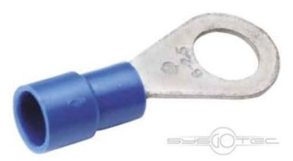 Cimco geïsoleerde ringkabelschoen voor kabel van 1,5 tot 2,5mm, schoen 4,5/2,3mm x 11,5mm, ring 14/8,4mm, rood, koper, DIN 46237
