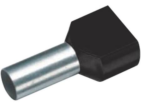Cimco tweeling-adereindhuls, 1.5mm2, hulslengte 8mm, geïsoleerd, koper, vertind, PP, zwart