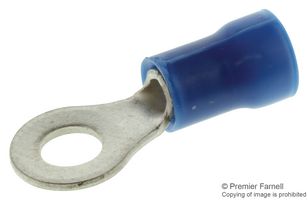 Tyco, ringkabelschoen met M4 gat, blauw geïsoleeerd, breedte 8,7mm, geschikt voor draad diameter 1.04-2.62mm2