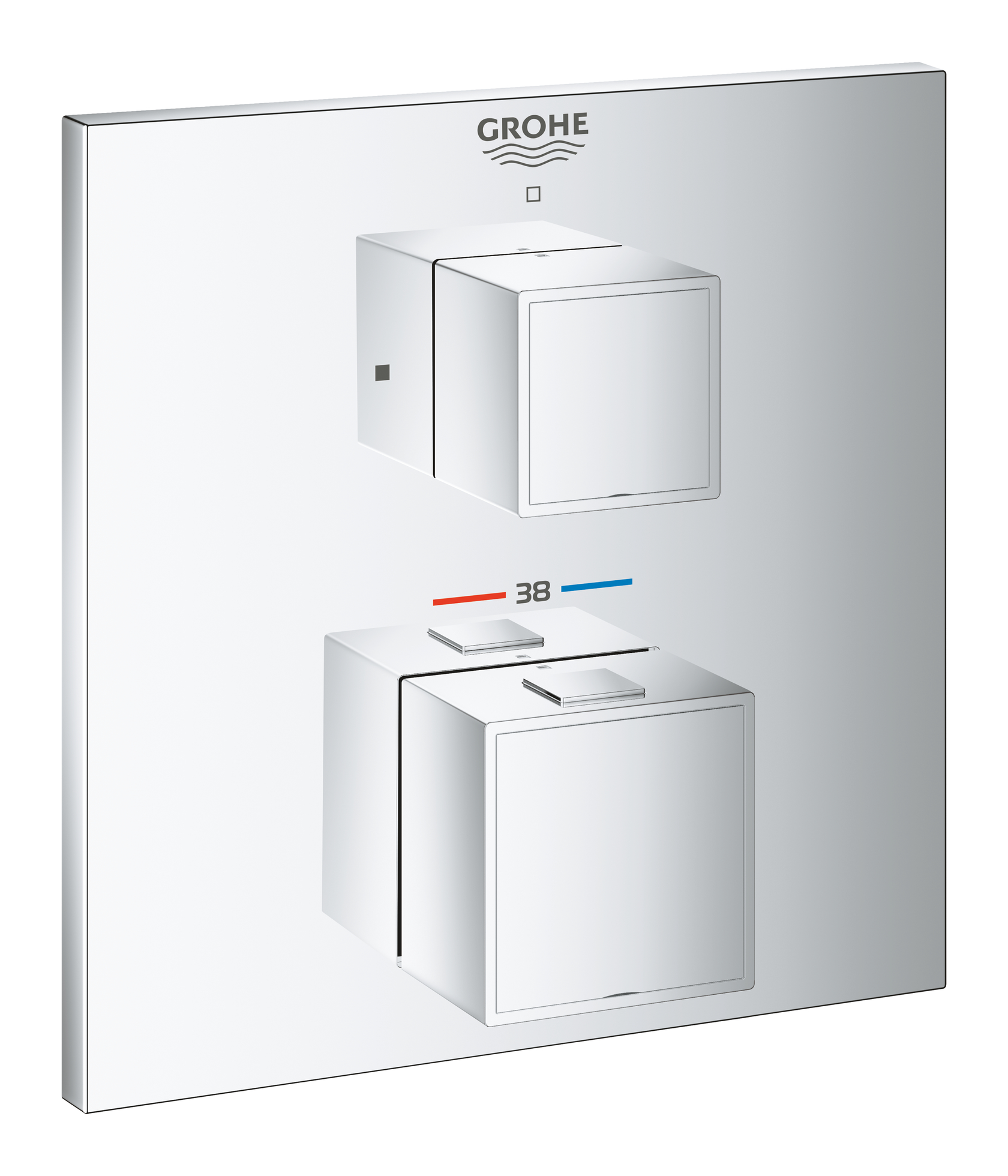 Grohe Grohtherm Cube, Inbouwmengkraan opbouwdeel, wand, tweegreeps, temperatuurbegrenzing, chroom