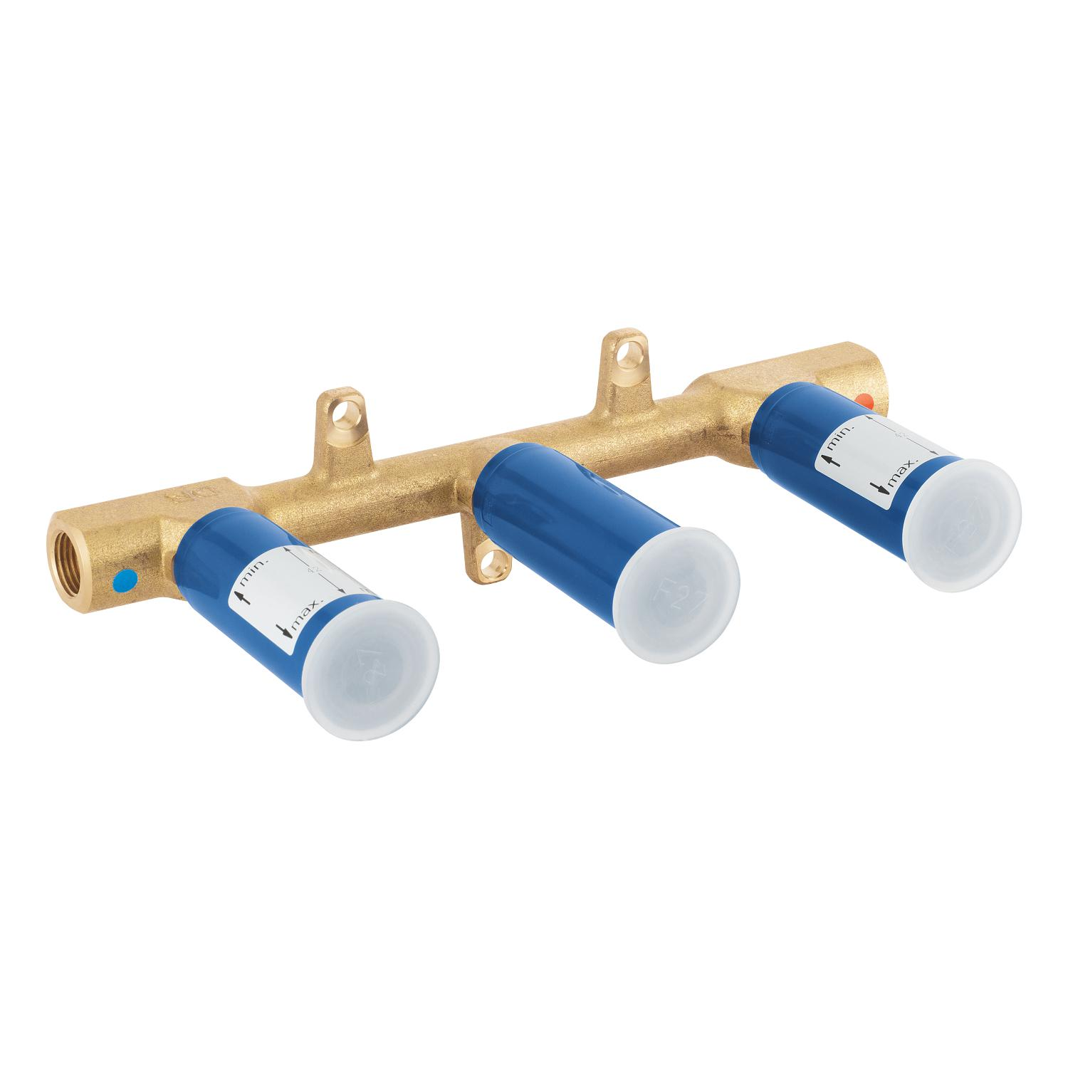 Grohe Inbouwkraanhuis, tweegreeps, 3-gats, bovendeel keramisch, 43-85mm inbouwdiepte, chroom