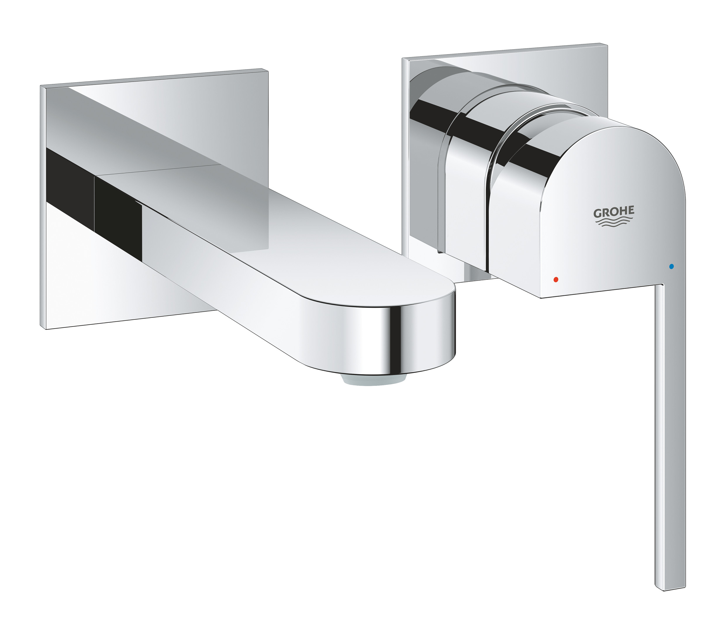 Grohe Plus, Inbouwmengkraan afbouwdeel, M-size, wand, eengreeps, 2-gats, G1/2inch, 147mm voorsprong uitloop, vast, chroom