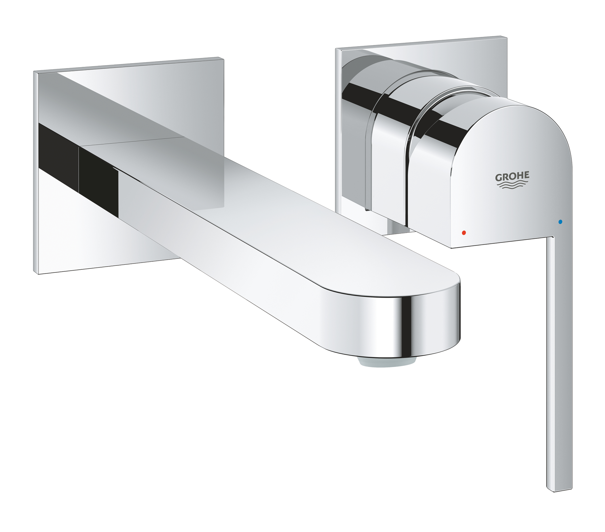Grohe Plus, Inbouwmengkraan afbouwdeel, L-size, wand, eengreeps, 2-gats, G1/2inch, 203mm voorsprong uitloop, vast, chroom