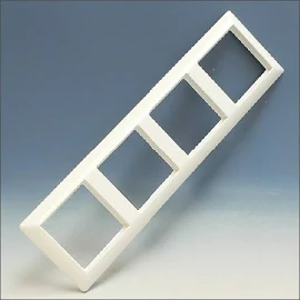 Jung AS500 4-voudig afdekraam, voor wandgoot, montage vert./hori., glans wit RAL9010, kunststof, IP44