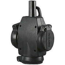 ABL Sursum schuko 3-delige hangkoppeling 2-polig, met randaarde, voor aansluiting 3x2,5mm2 kabel, met deksel, volrubber, zwart, IP44