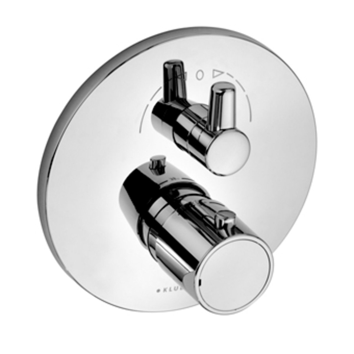Kludi Zenta, Afmontageset thermostaat, rond, wand, tweegreeps, met omstelinrichting, met stopkraan, chroom