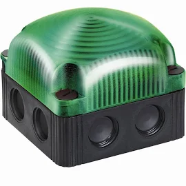 Werma LED baken, max. 50.000 uur levensduur, vierkant, 24V DC, permanent, bodem- en wandmontage, 1,5mm2 / 16AWG, IP66, IP67, groen.