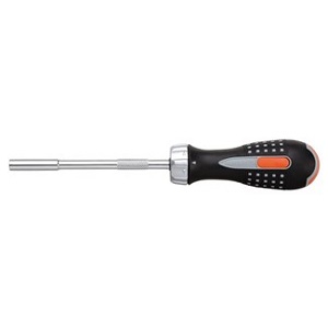 Bahco ratelschroevendraaier met 3 ratelposities en schuivend magazijn. Voor bits: PH 1, PH 2, PZ 1, PZ 2, Gleuf 4,5 en 5,5
