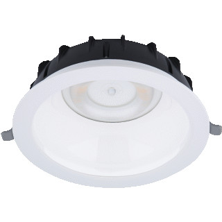 Opple Lighting LED Downlight, 1660lm, 15W, 4000K, CRI80-89, bundel 41-80graden, IP44, 60000uur, (dxl) 200x73mm, alu, beh. wit, inbouw