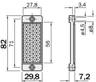 Sick reflector, 30 x 50mm, 2 bevestigingsgaten