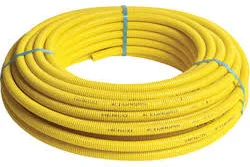 Henco, Gasslang met mantel, standaard, 26x3mm, geel, rol a 25 meter