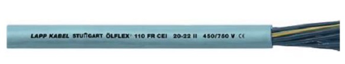 Lapp Olflex Classic 110 H flexibele voedingskabel, klasse 5, Cca, 2x1mm, Koper, cijfers adercodering, grijs, 500V