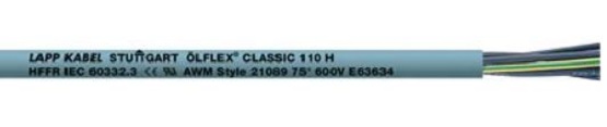 Lapp Olflex Classic 110 H flexibele voedingskabel, klasse 5, Cca, 2x0.75mm, Koper, cijfers adercodering, grijs, 500V, 100 meter