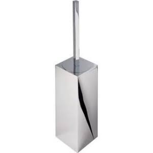 Geesa Modern Art closetborstelgarnituur, wandmontage, rvs, verchroomd, met inzet, hxbxd 441x81x101mm, chroom
