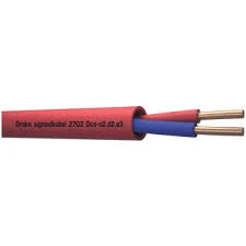 Draka signaalkabel 2702.100 Dca BM 2x1mm2, kleurcodering, samenslag lagen, PVC rood, haspel