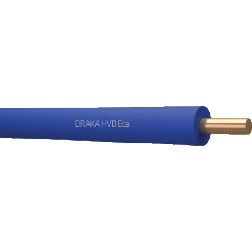 Draka H07Z1-U Cca, voedingskabel, 1x2.5mm2, massief, isolatie PO, diameter3.3mm, kleur codering, ader blauw, doos 100 meter