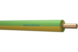 Draka H07Z1-U Cca, voedingskabel, 1x2.5mm2, massief, isolatie PO, diameter3.3mm, kleur codering, ader groen/geel, doos 100 meter