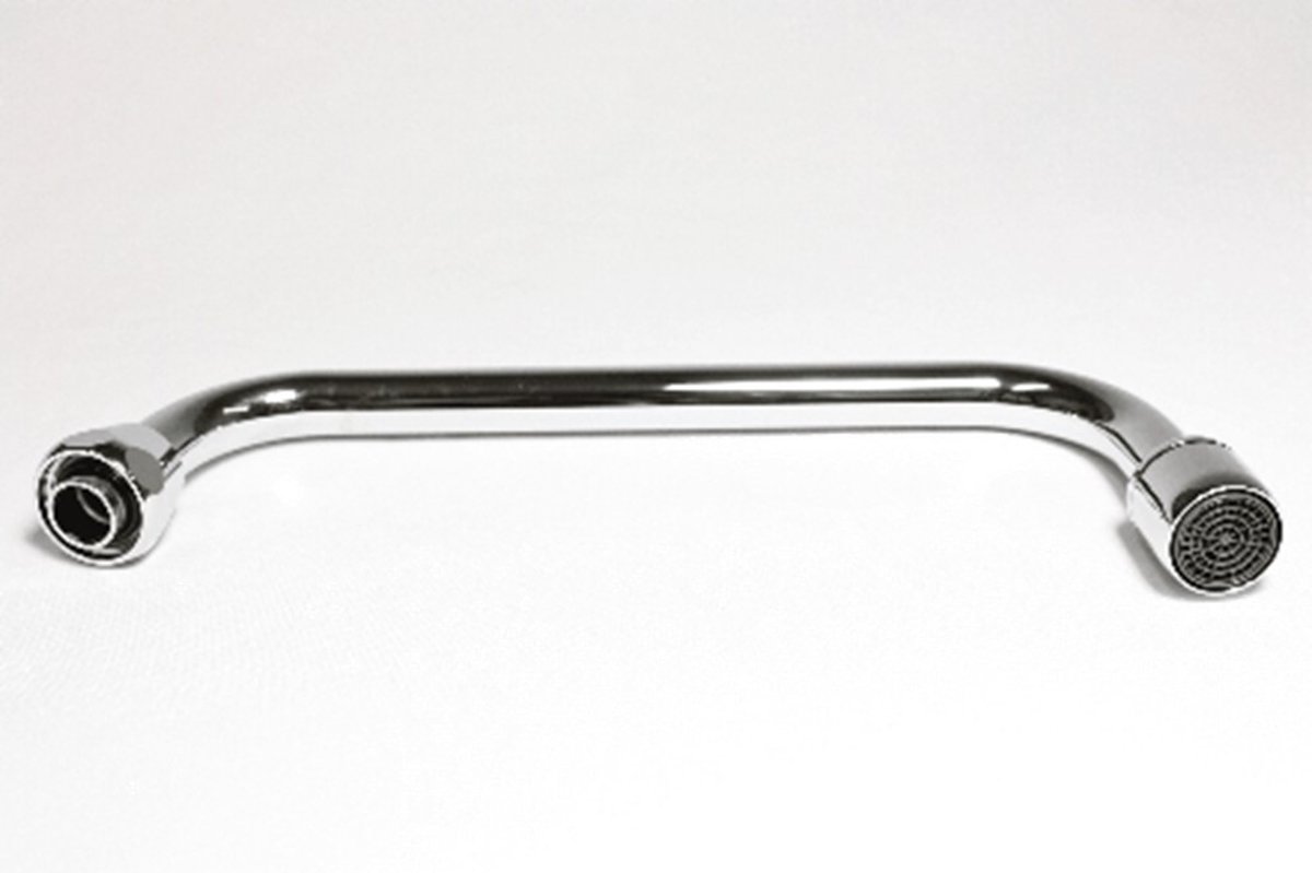 Ideal Standard, Straalbreker voor sanitaire kranen, U-uitloop, 1/2inch aanlsuiting, 200mm voorsprong, 35mm opbouw, messing, chroom