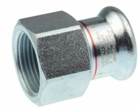 VSH XPress rechte koppeling, schroefbus 35mm x 3/4 inch staal (pers x pers)