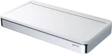 Geesa, Frame, Universeel planchet met witte inzet, plat staf, verchroomd, messing, 210 x 25 x 108mm (LxHxD)