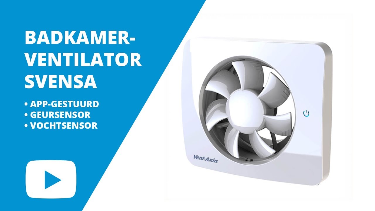 Vent-Axia Slimme ventilator met geurdetectie, Svensa, 19dB(A), 140m3/u, touch-screen, App gestuurd, incl. adapter en designfont