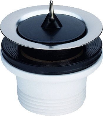 Viega afvoerventiel 1 1/2 X 70 voor spoelbak ventielbovendeel RVS, ventielafdichtstop met triangelhaak, model 7432
