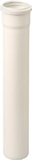 Ubbink, enkelwandige buis, kunststof, diameter80mm, wand 2mm, lengte 2003mm, steekeind/mof met afdichting, wit RAL9010